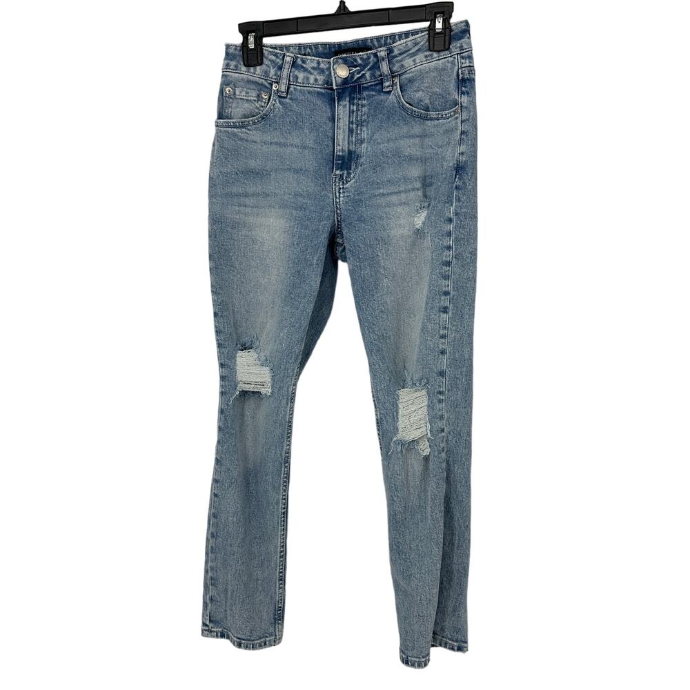 Decjuba ripped girlfriend jeans size 4 light wash cropped australia